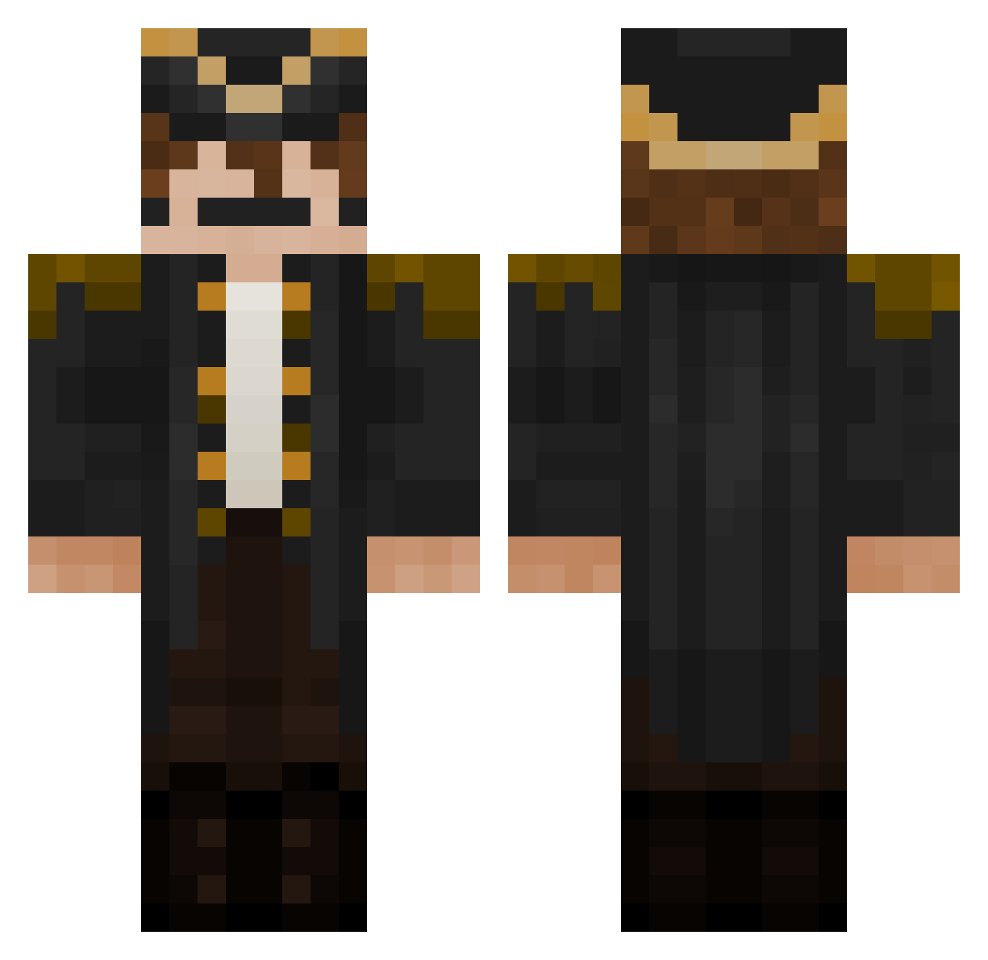 Wekend Minecraft skin, front and back view