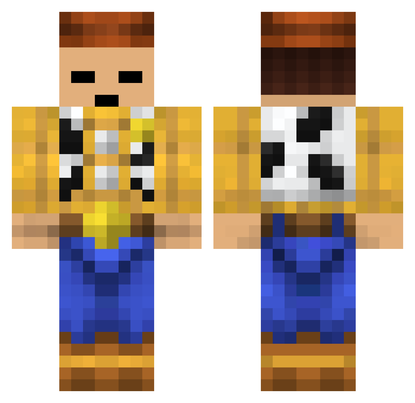 mop Minecraft skin, front and back view