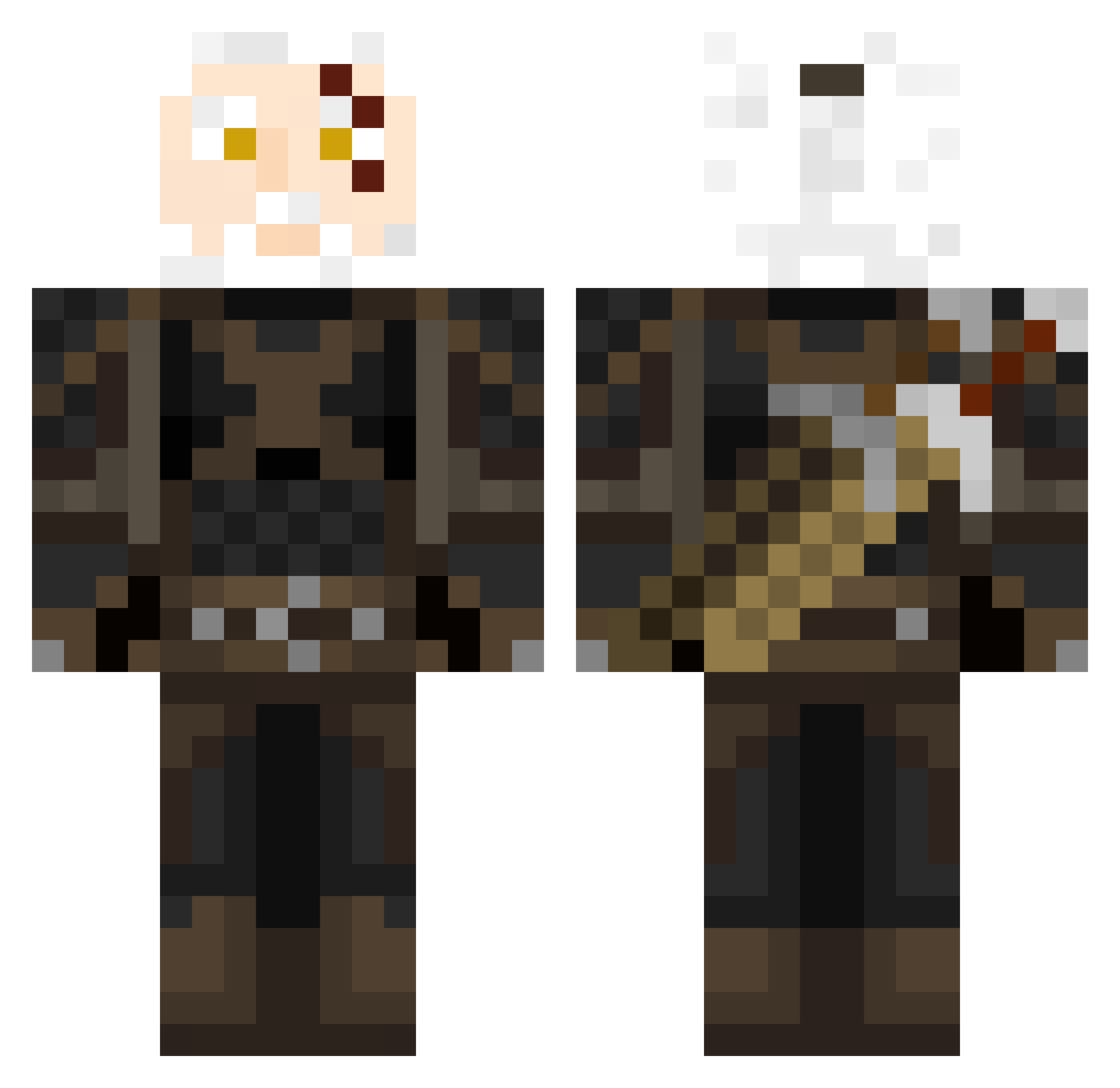 Shutten Minecraft skin, front and back view