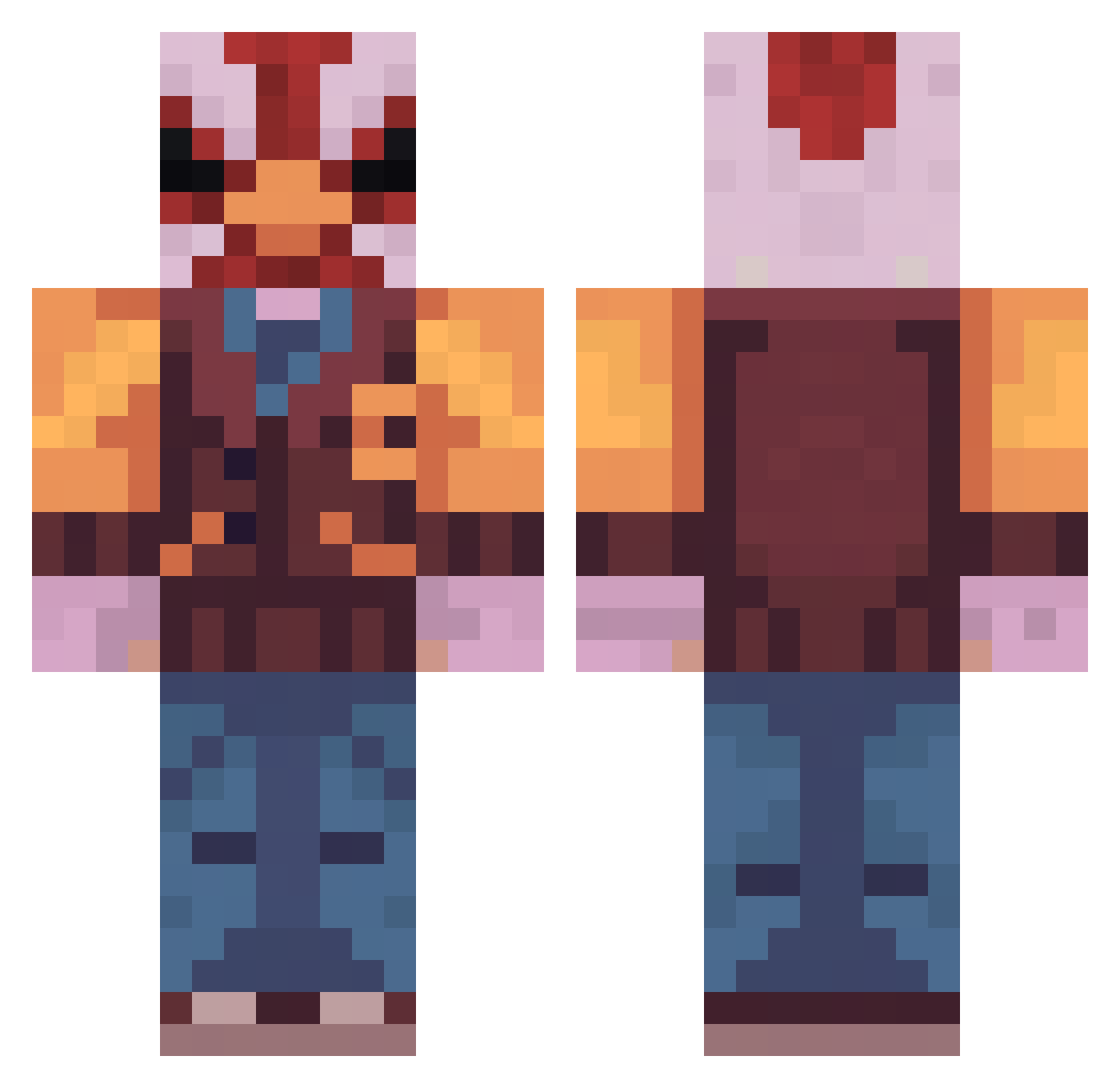 StAmadeus Minecraft skin, front and back view