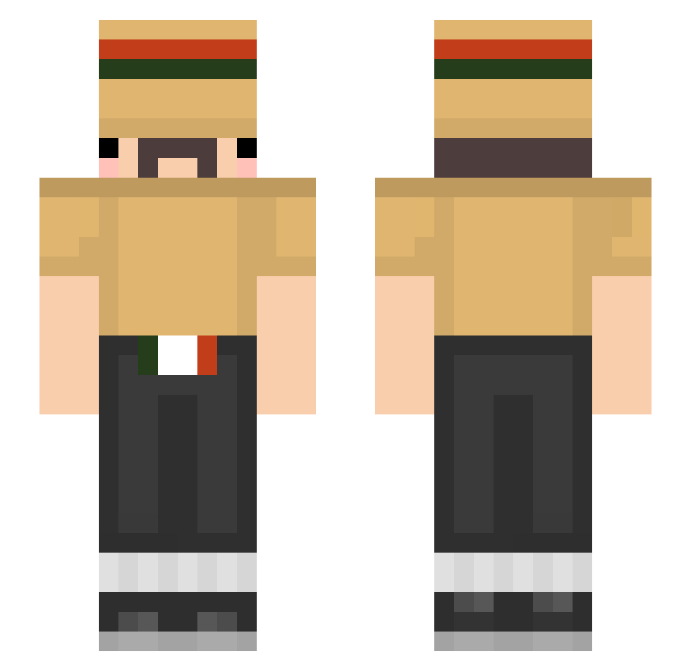 FartyMarti Minecraft skin, front and back view