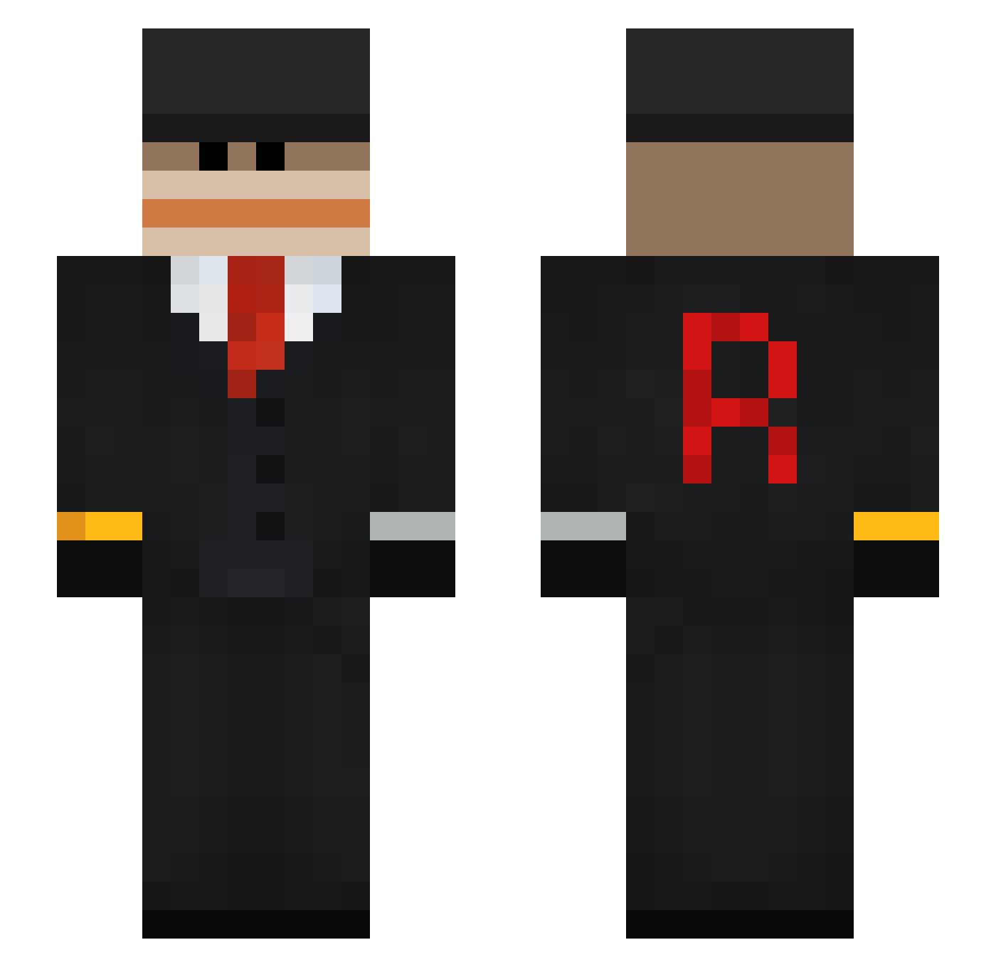 ttrik Minecraft skin, front and back view
