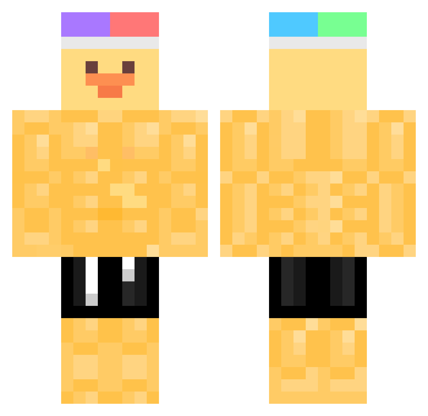 kornelek10 Minecraft skin, front and back view
