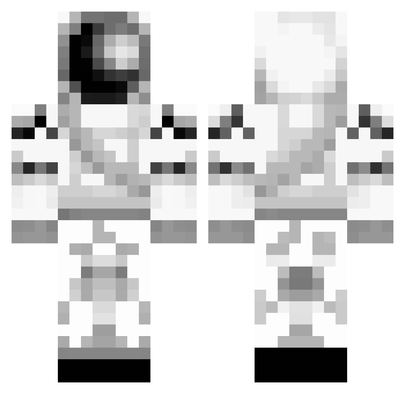 Porge Minecraft skin, front and back view