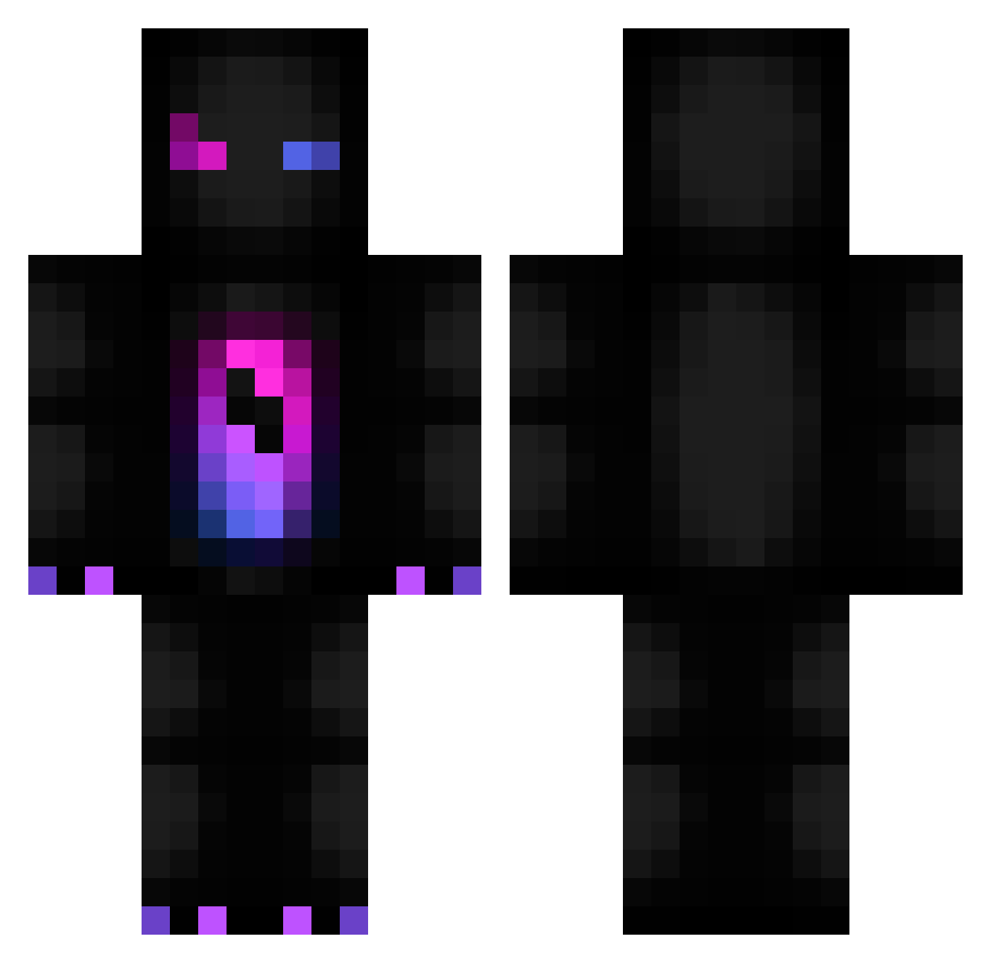 Emrcnds Minecraft skin, front and back view