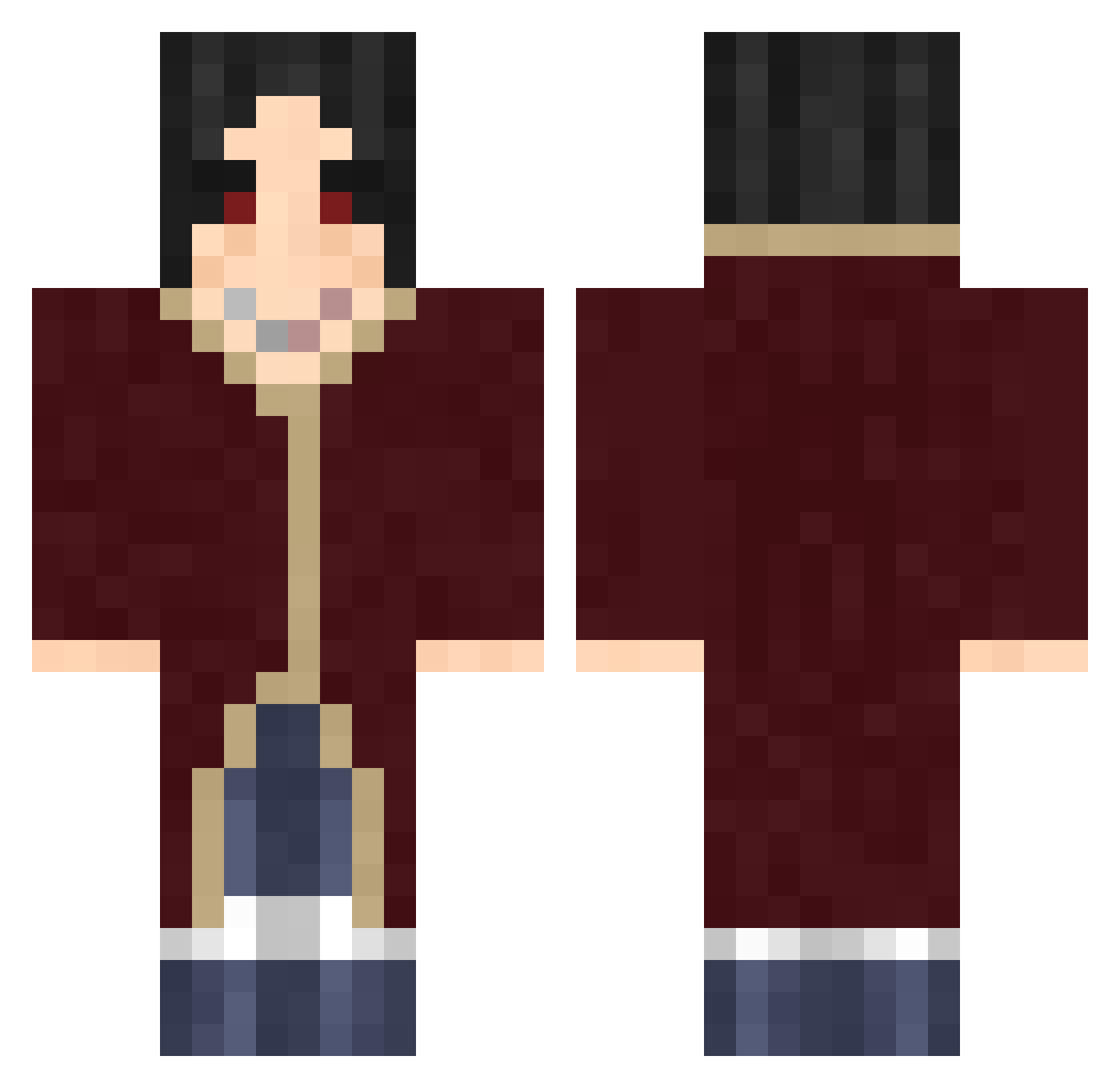 Ryosaeg Minecraft skin, front and back view
