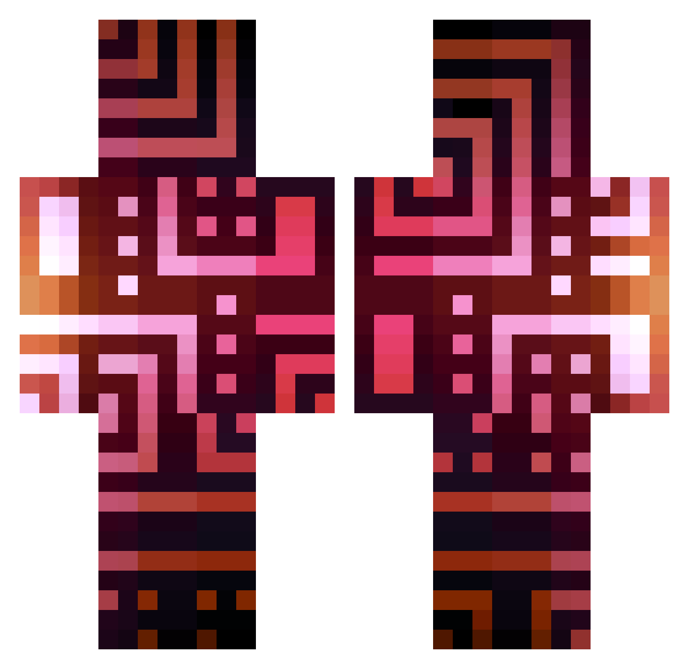 R3TAL1ATI0N Minecraft skin, front and back view