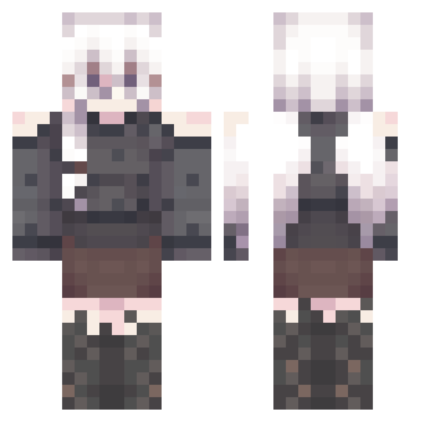 ShadyNeko_ Minecraft skin, front and back view