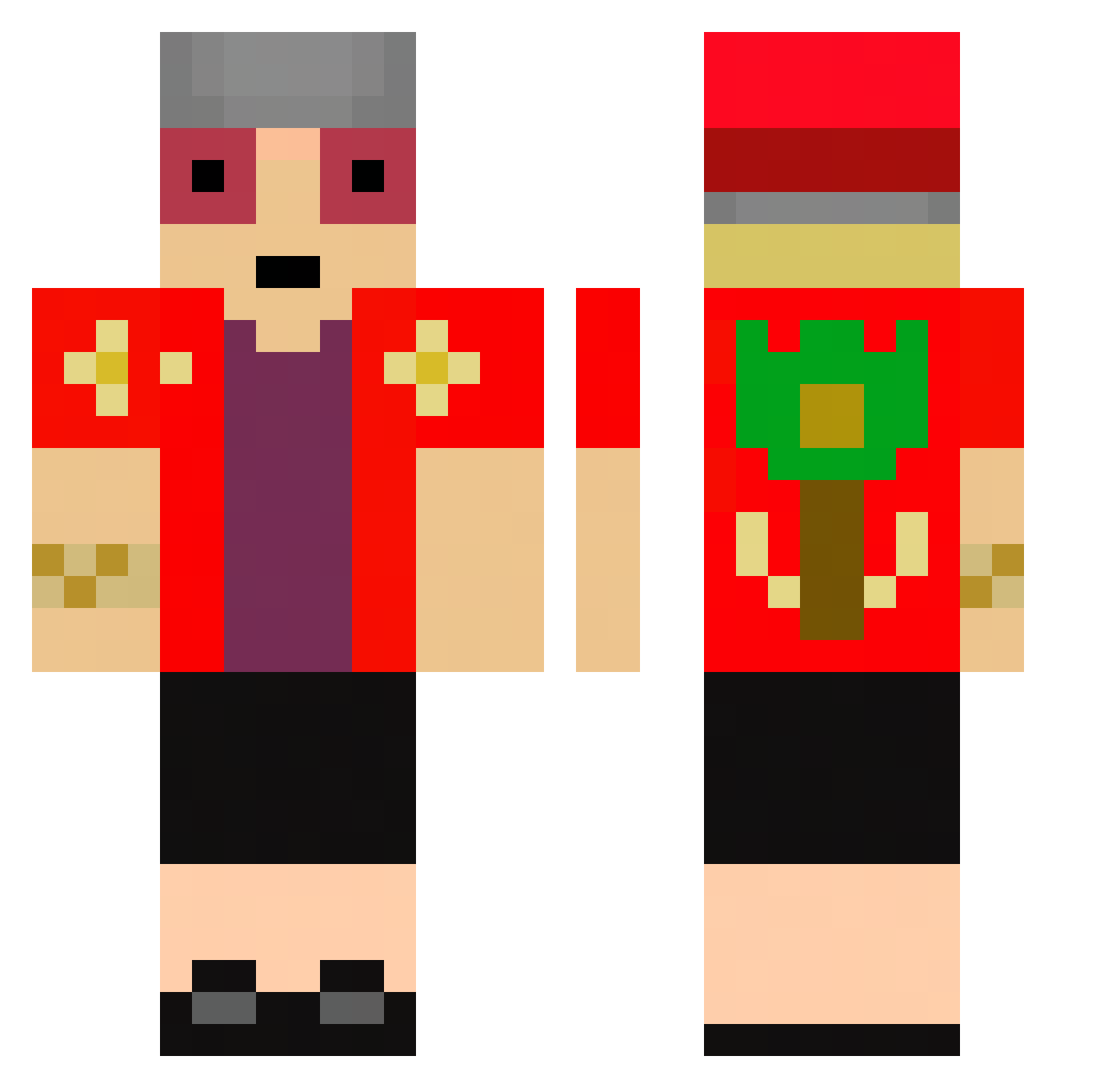 Cesed Minecraft skin, front and back view
