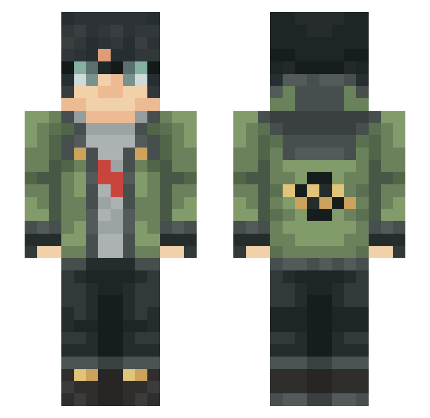 Progenitor1 Minecraft skin, front and back view