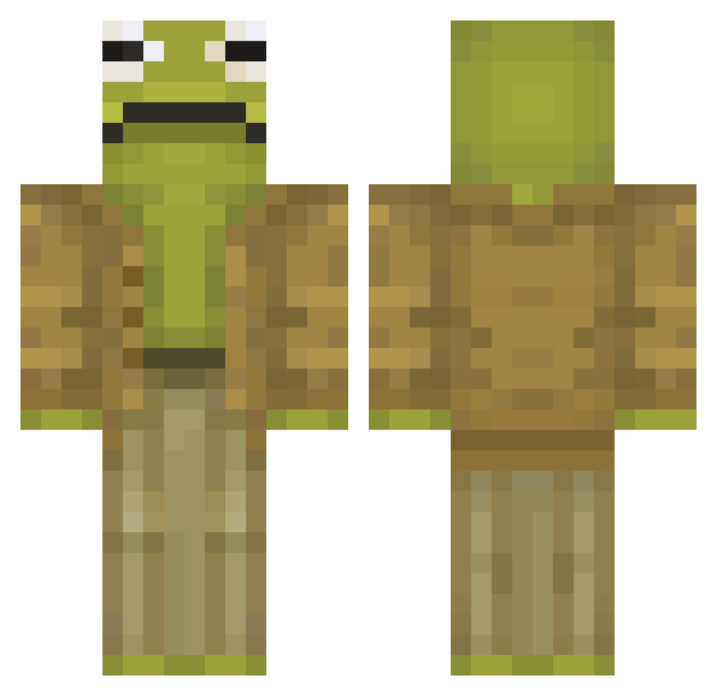 IWasJustJoeKing Minecraft skin, front and back view