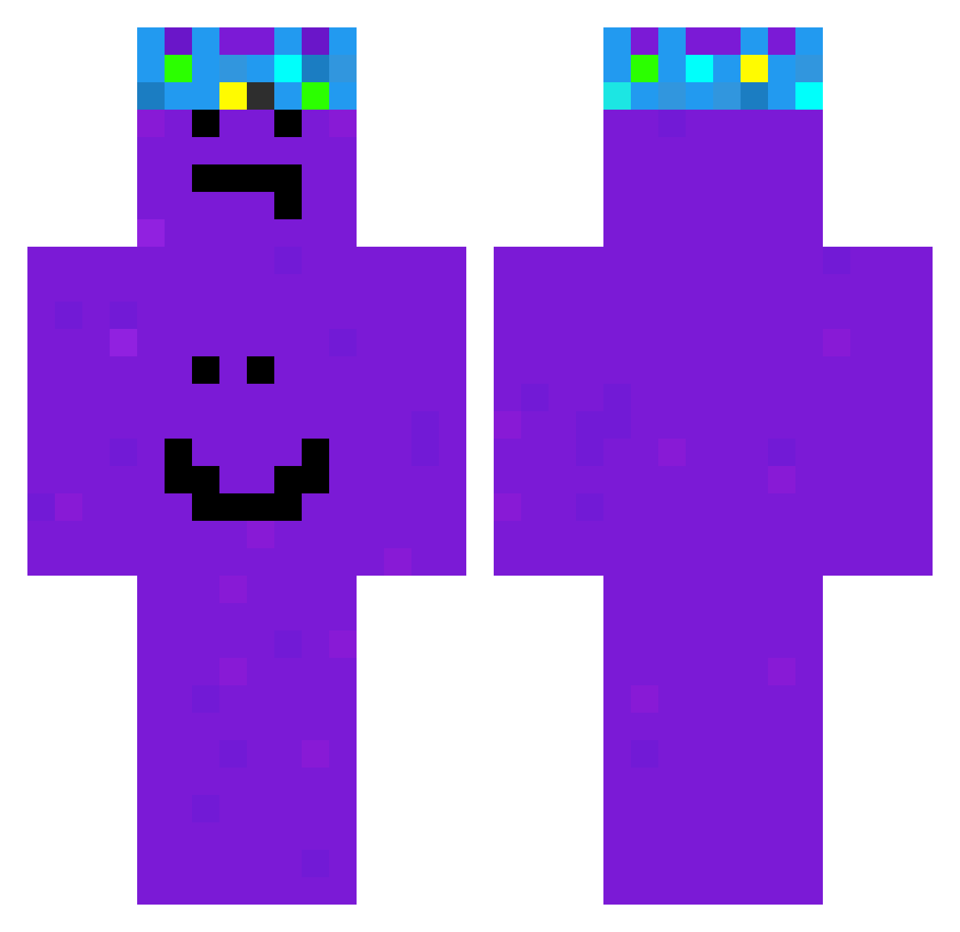 Sanya2810 Minecraft skin, front and back view