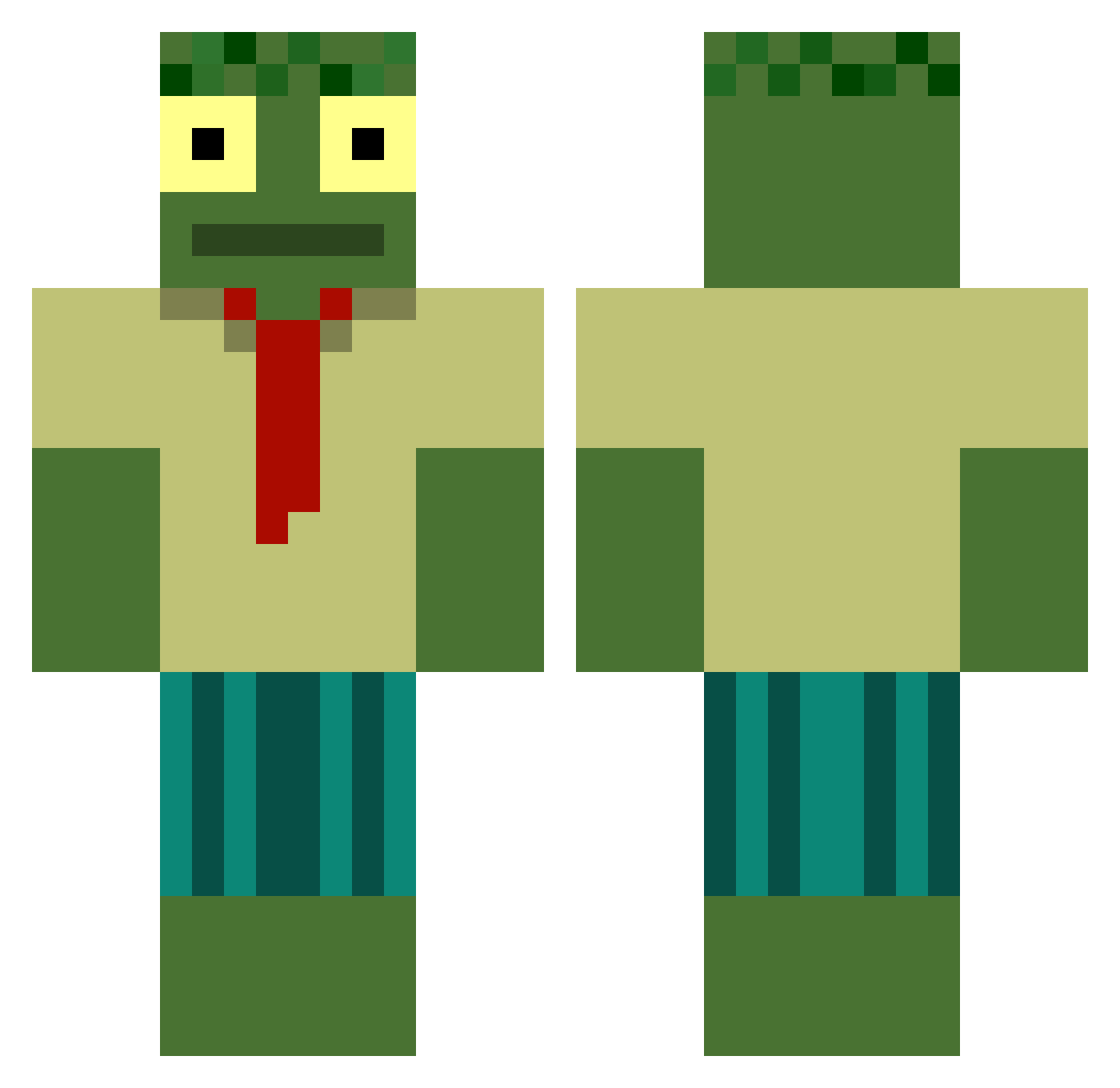 GarySSM Minecraft skin, front and back view