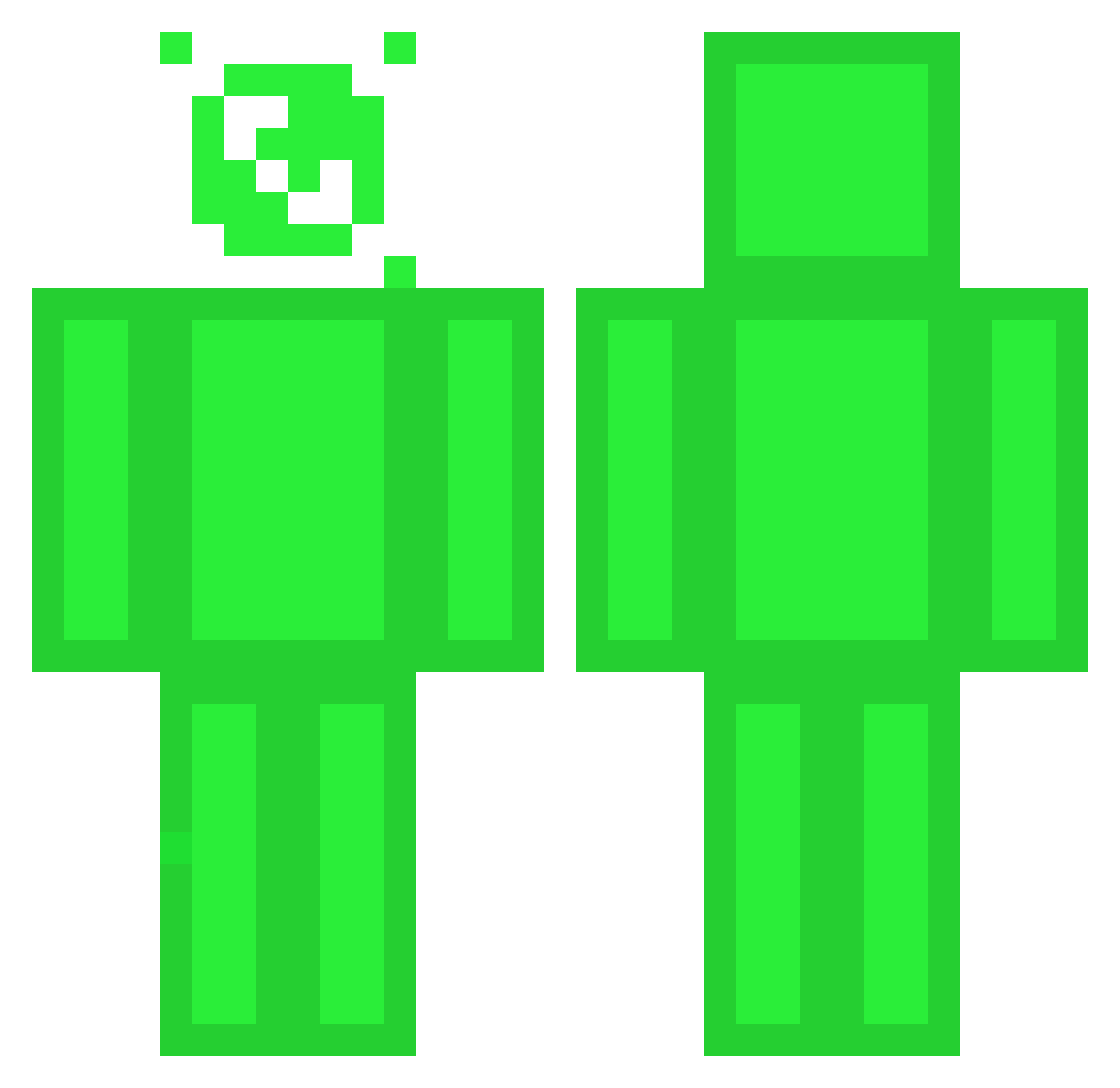 WhaApp Minecraft skin, front and back view