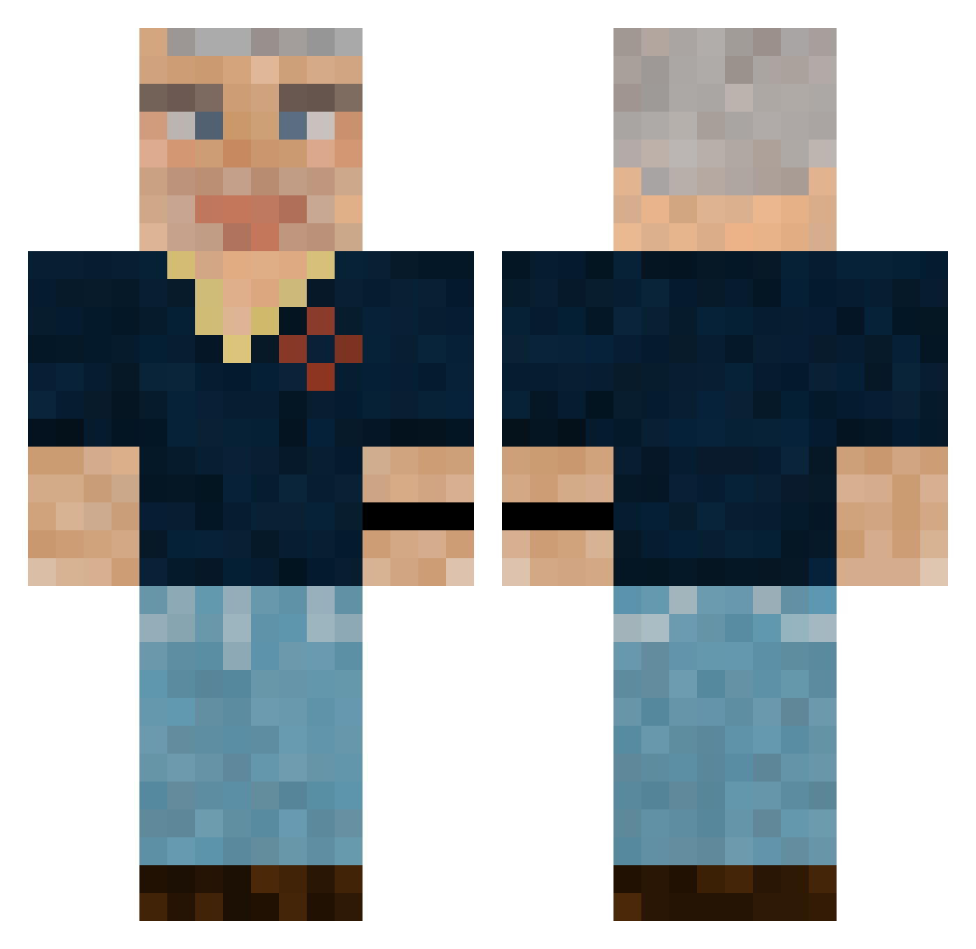 Gumiaak Minecraft skin, front and back view