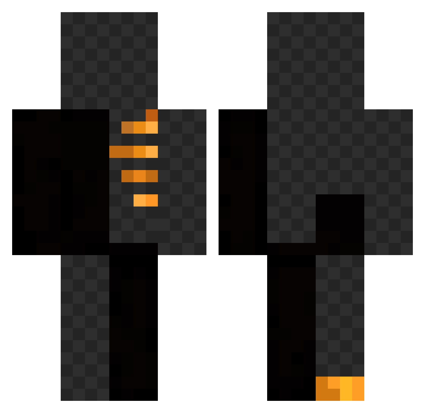 HugeZaney Minecraft skin, front and back view