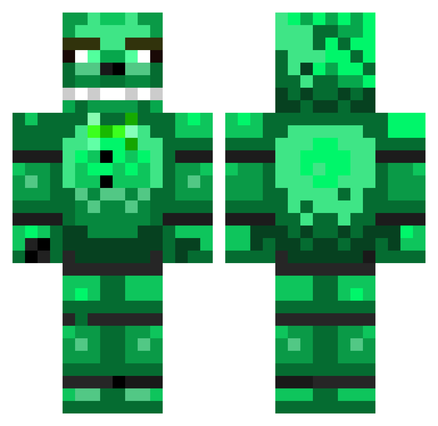 Gixann Minecraft skin, front and back view