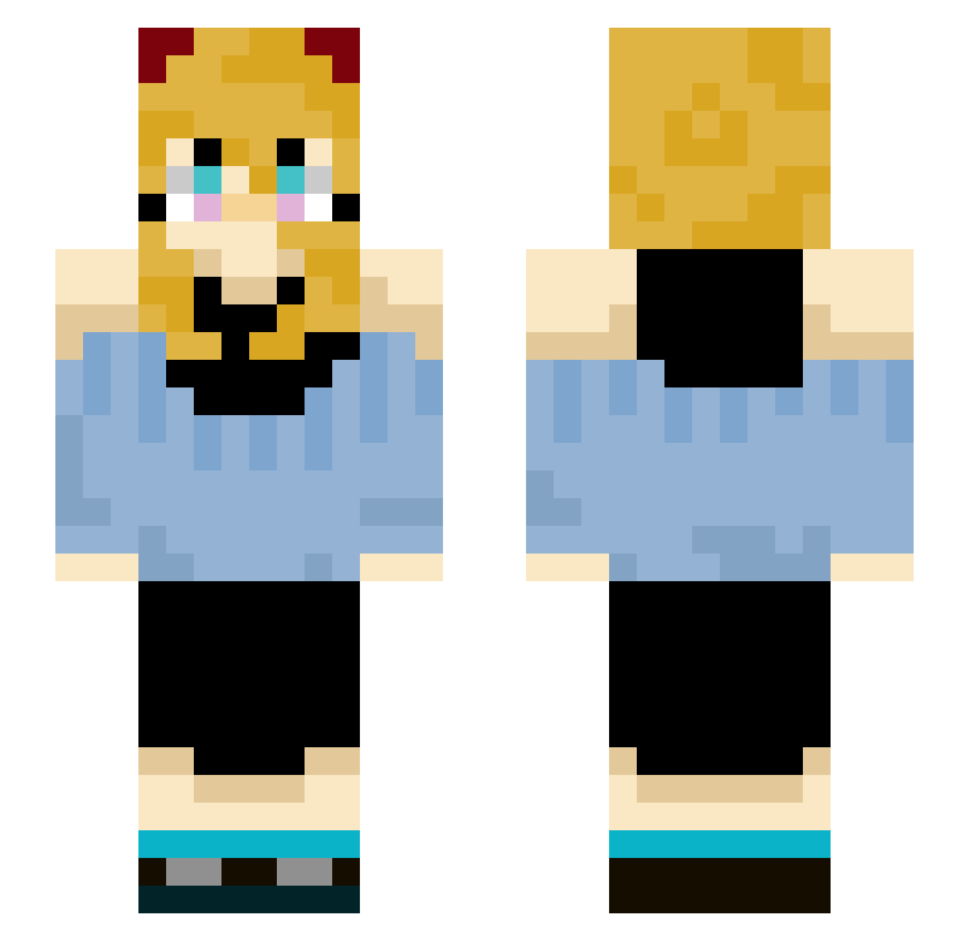 Cerealism Minecraft skin, front and back view