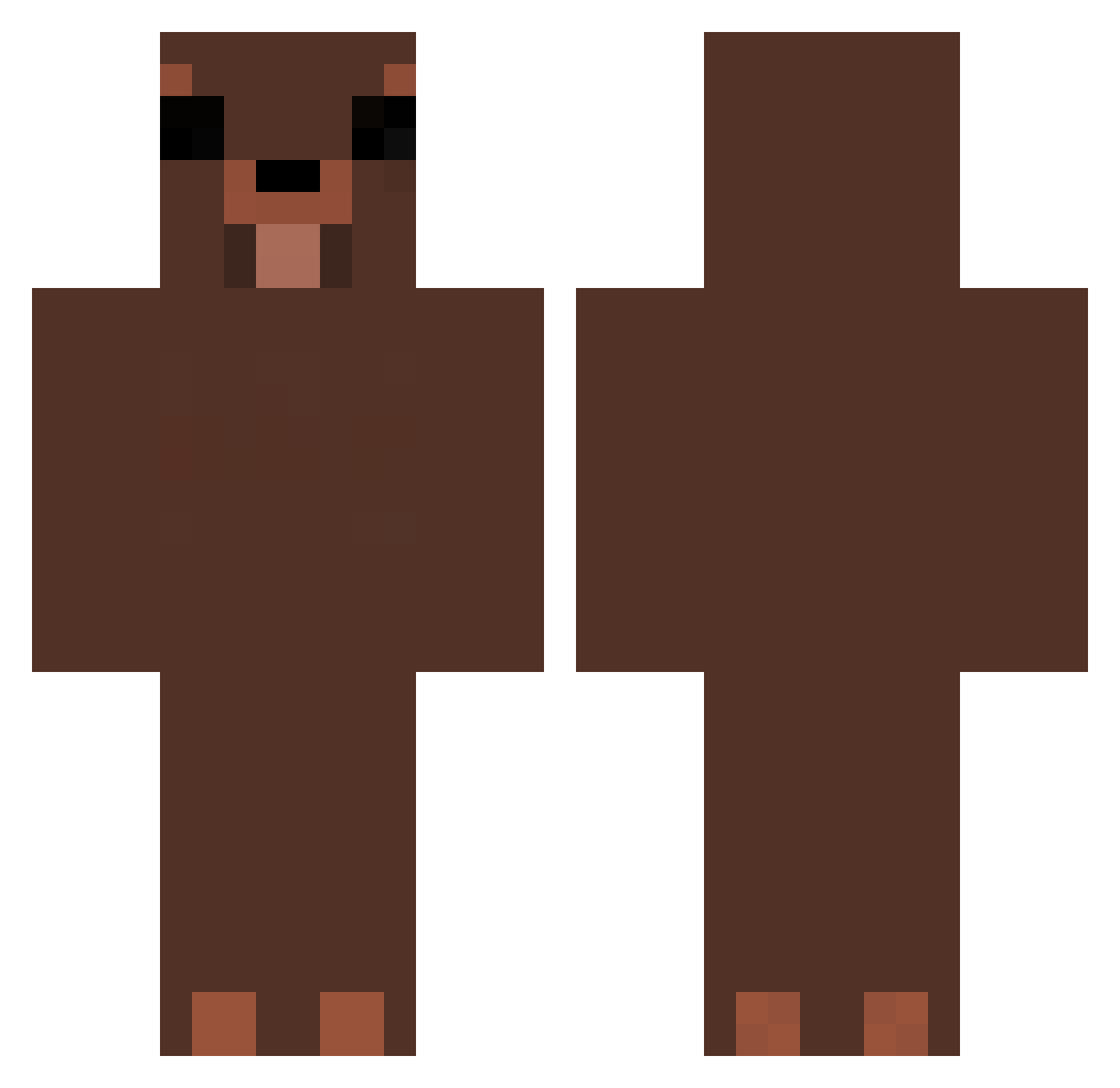 Triangular Minecraft skin, front and back view