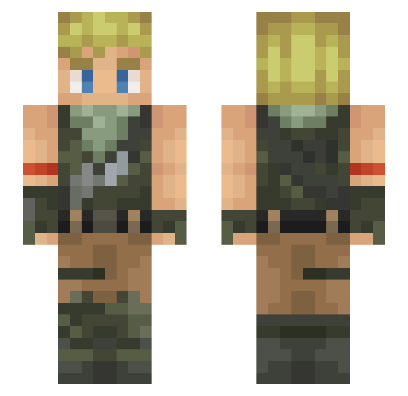 TK0Z0 Minecraft skin, front and back view
