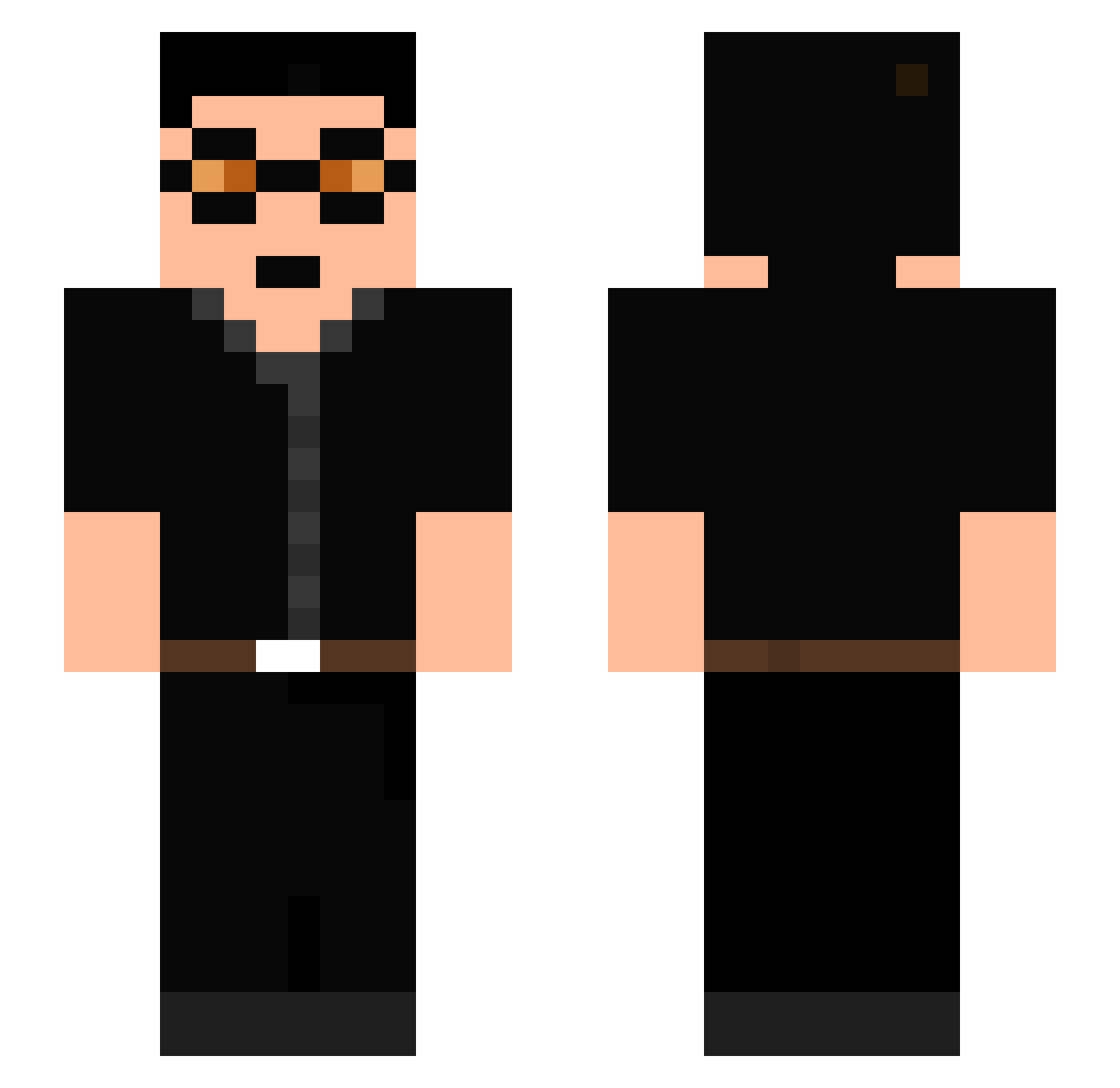 Deathray44 Minecraft skin, front and back view