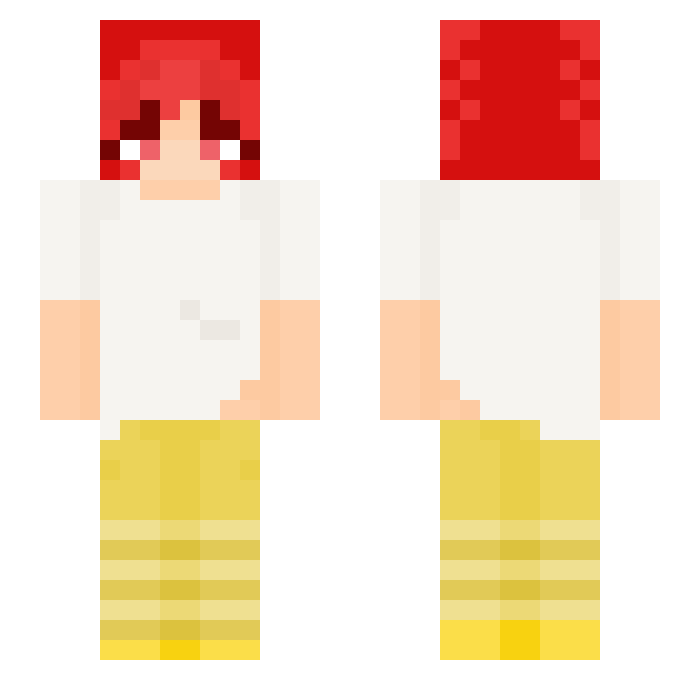 Clemmie4239 Minecraft skin, front and back view