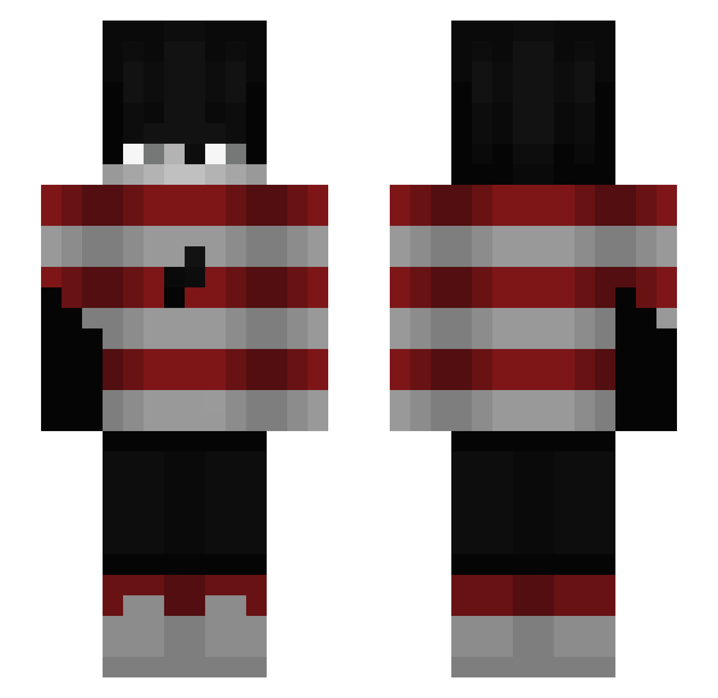 yaziishere Minecraft skin, front and back view