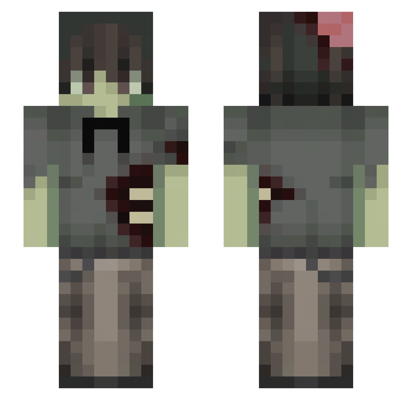 sximz Minecraft skin, front and back view