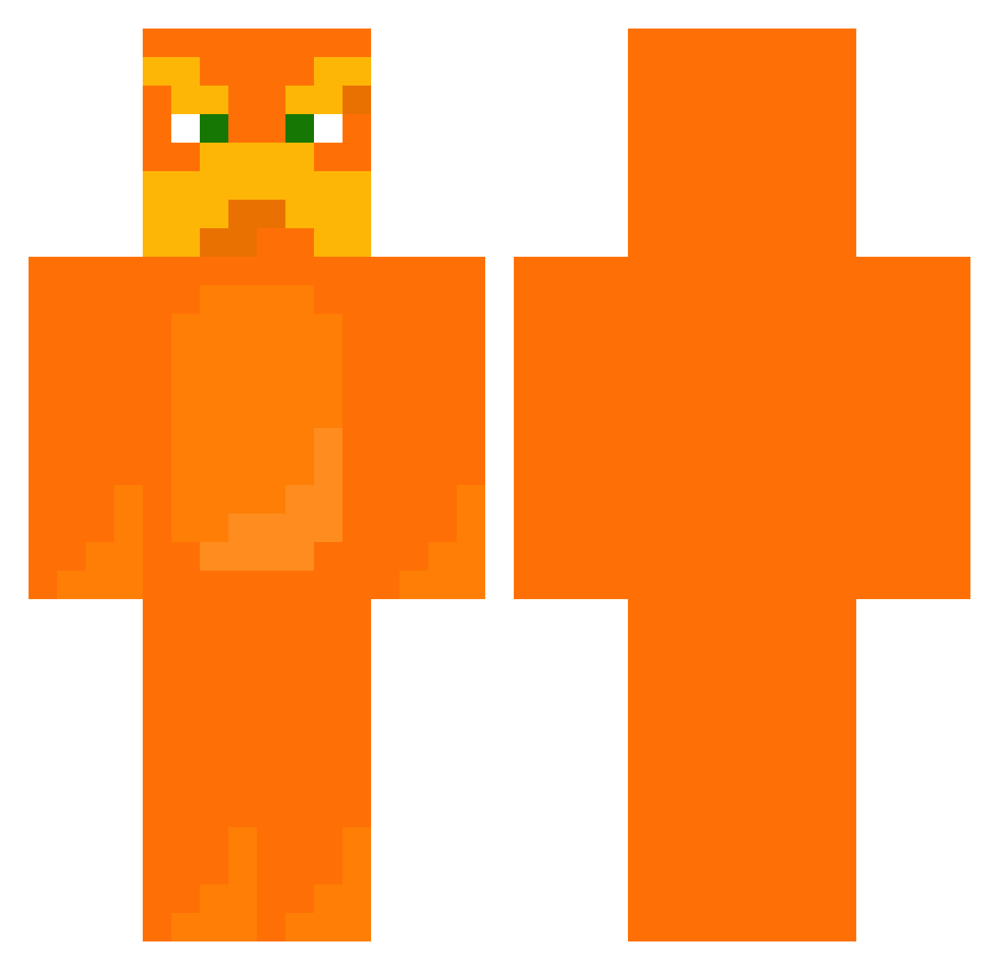 Gauntry Minecraft skin, front and back view
