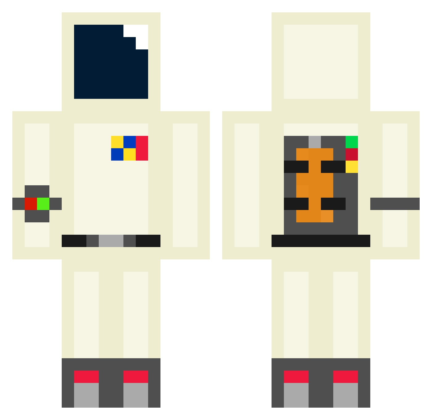 xoltri Minecraft skin, front and back view