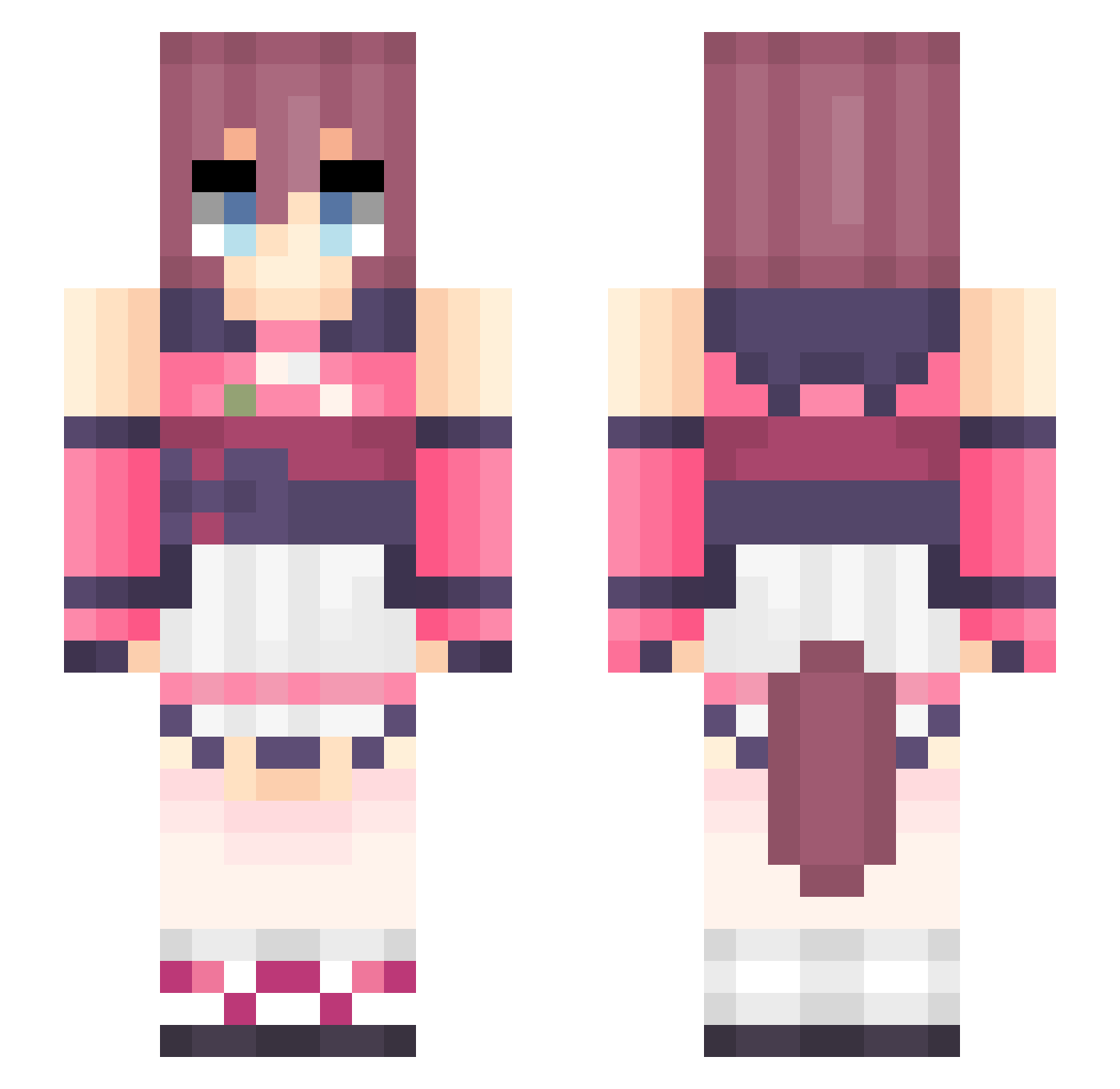 JurassiCraftW Minecraft skin, front and back view