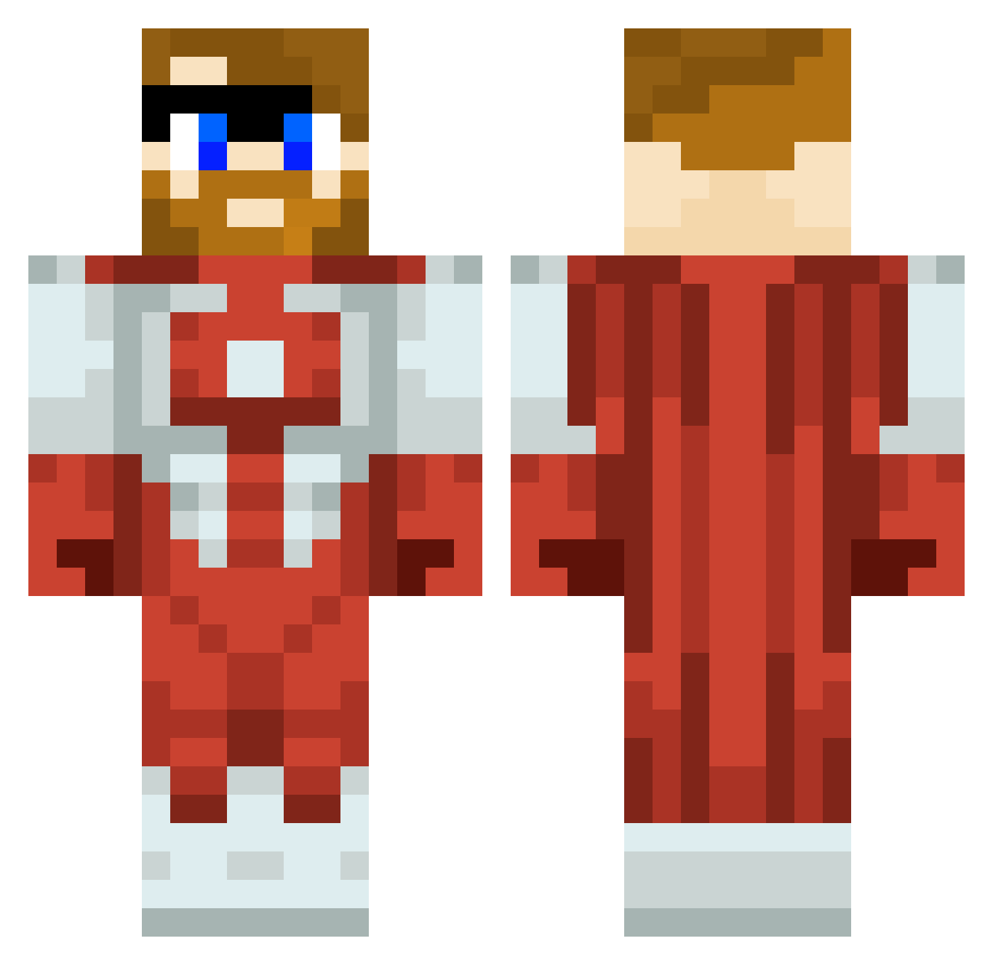 TheTrueOmegaDan Minecraft skin, front and back view