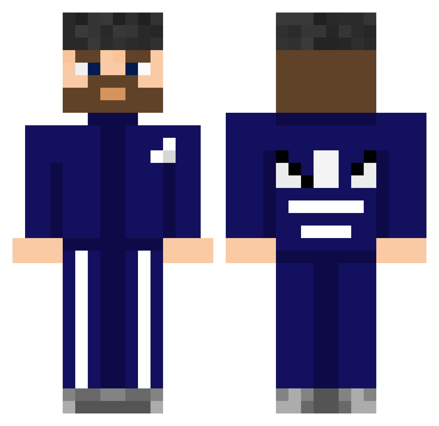 XokaTSS Minecraft skin, front and back view