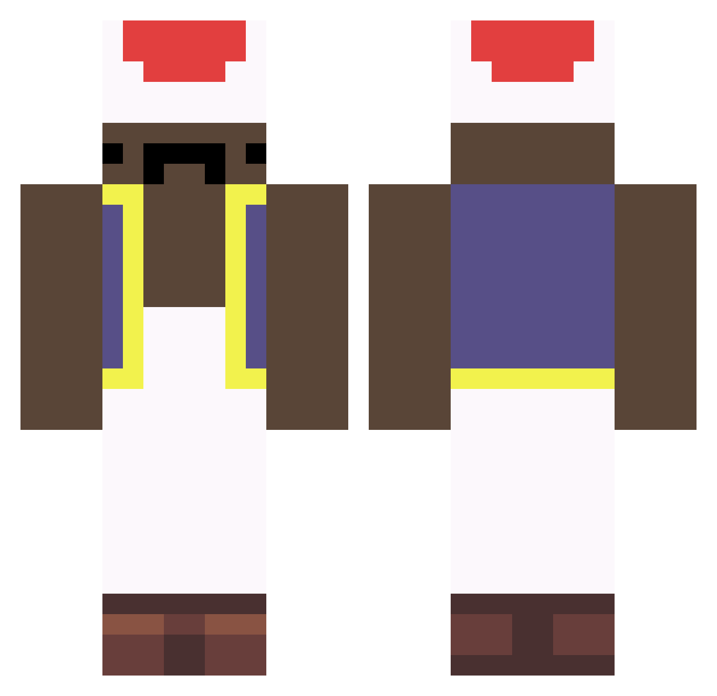 ImHUNCHO Minecraft skin, front and back view