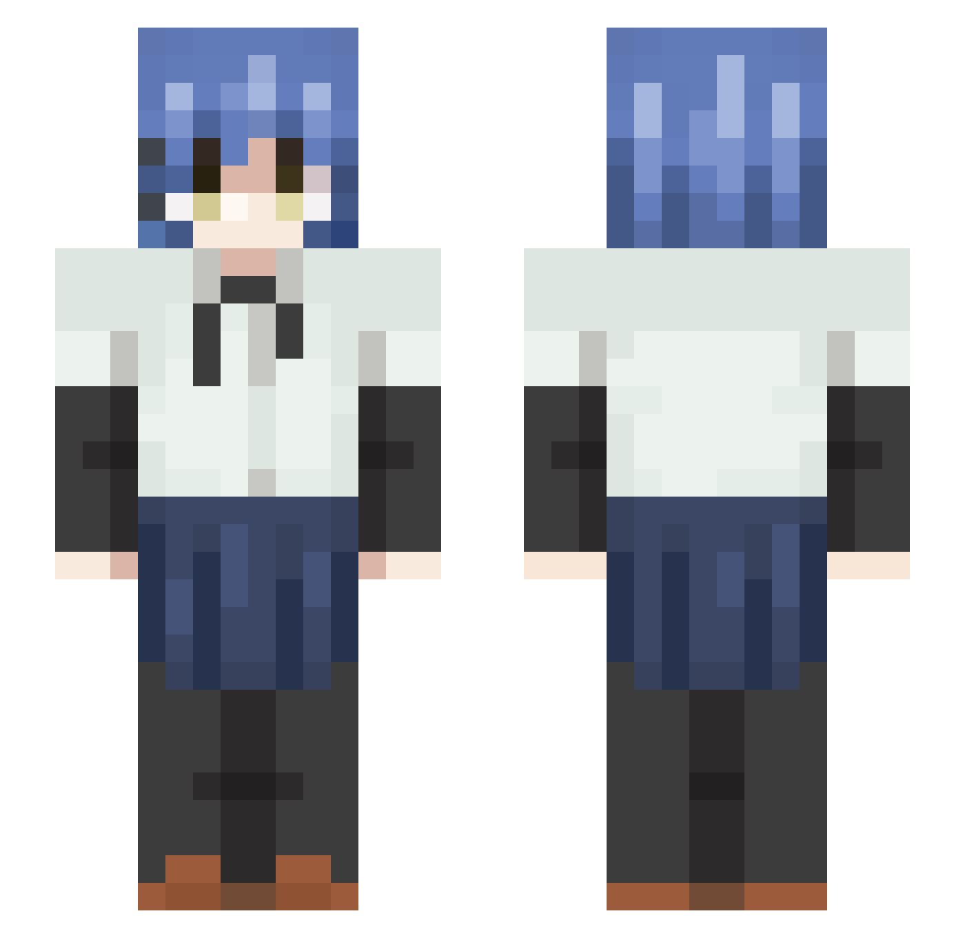 MingLan233 Minecraft skin, front and back view