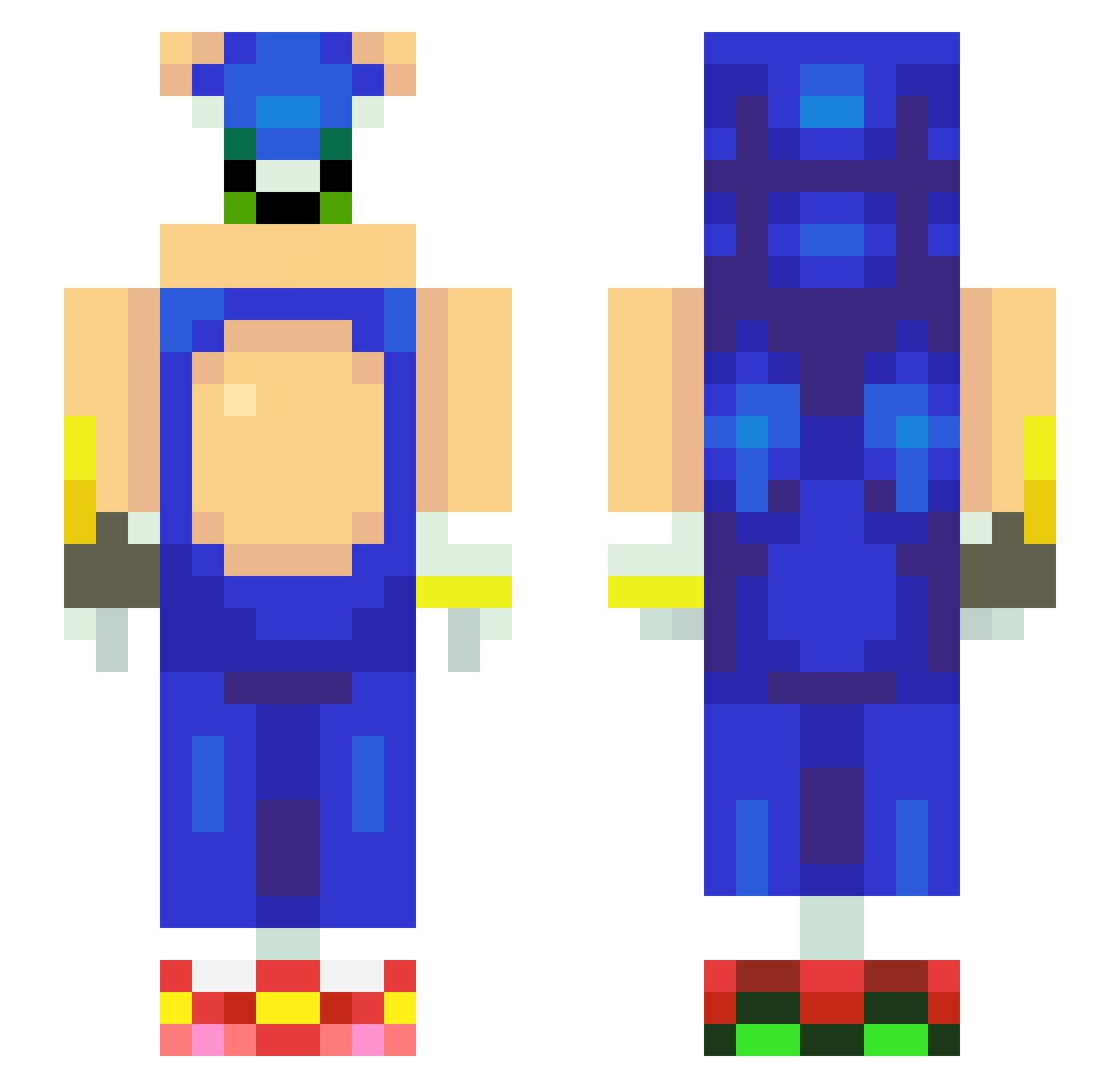 Cordie Minecraft skin, front and back view
