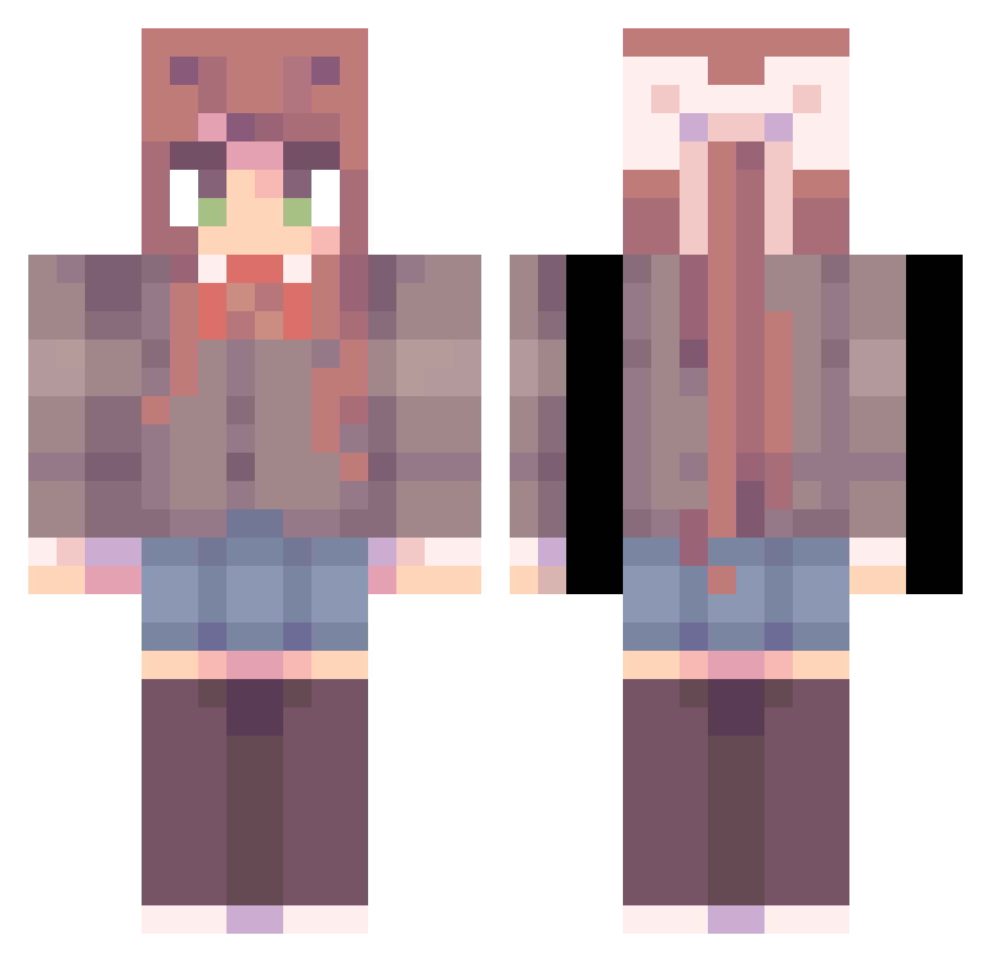 cudepika Minecraft skin, front and back view