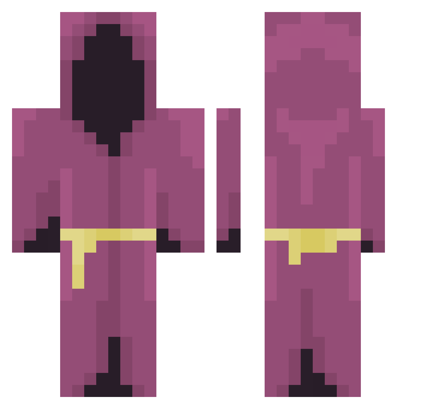 weovncvnrugoid Minecraft skin, front and back view