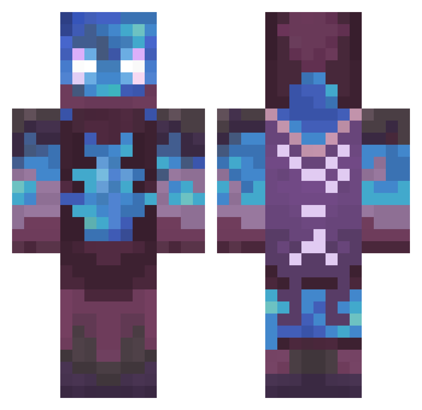 Eroshe4ka Minecraft skin, front and back view
