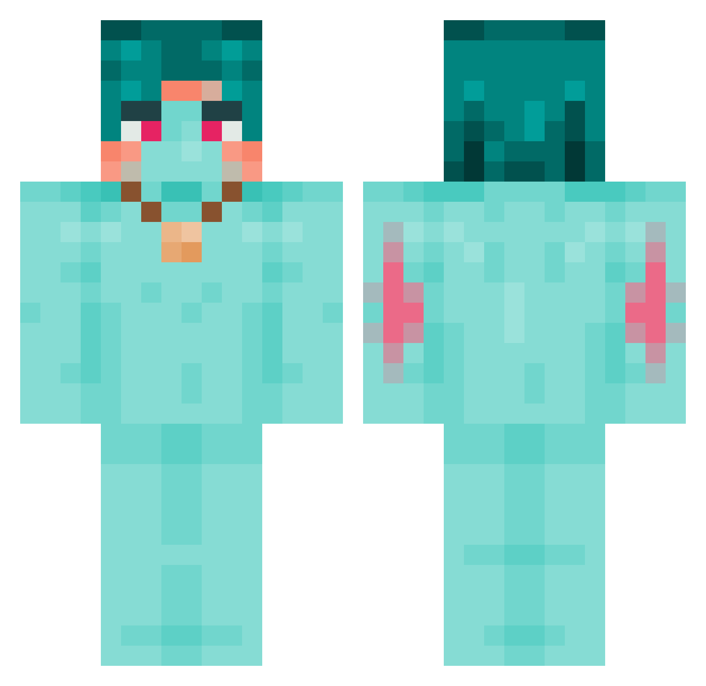 ItzTheElvis Minecraft skin, front and back view