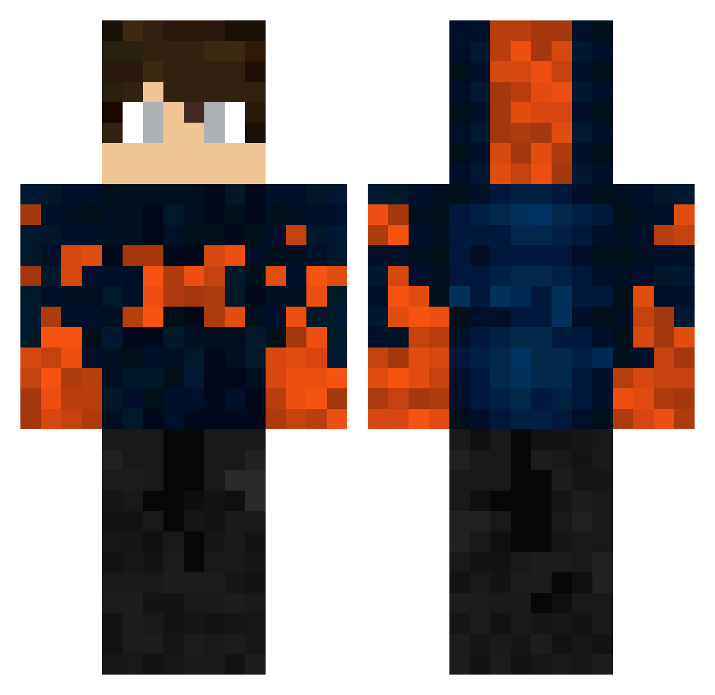 Seriemorder Minecraft skin, front and back view