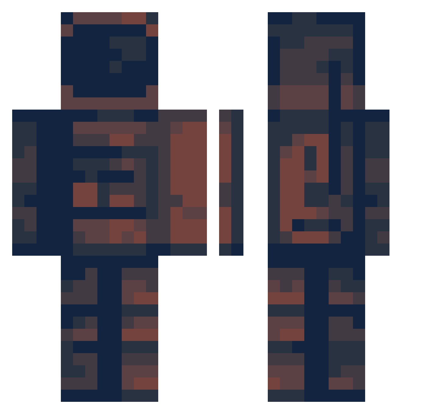 qwoso Minecraft skin, front and back view