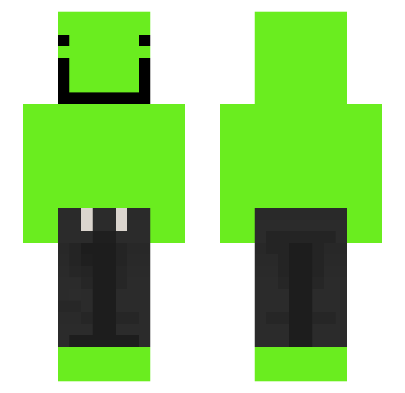 Weatherer Minecraft skin, front and back view