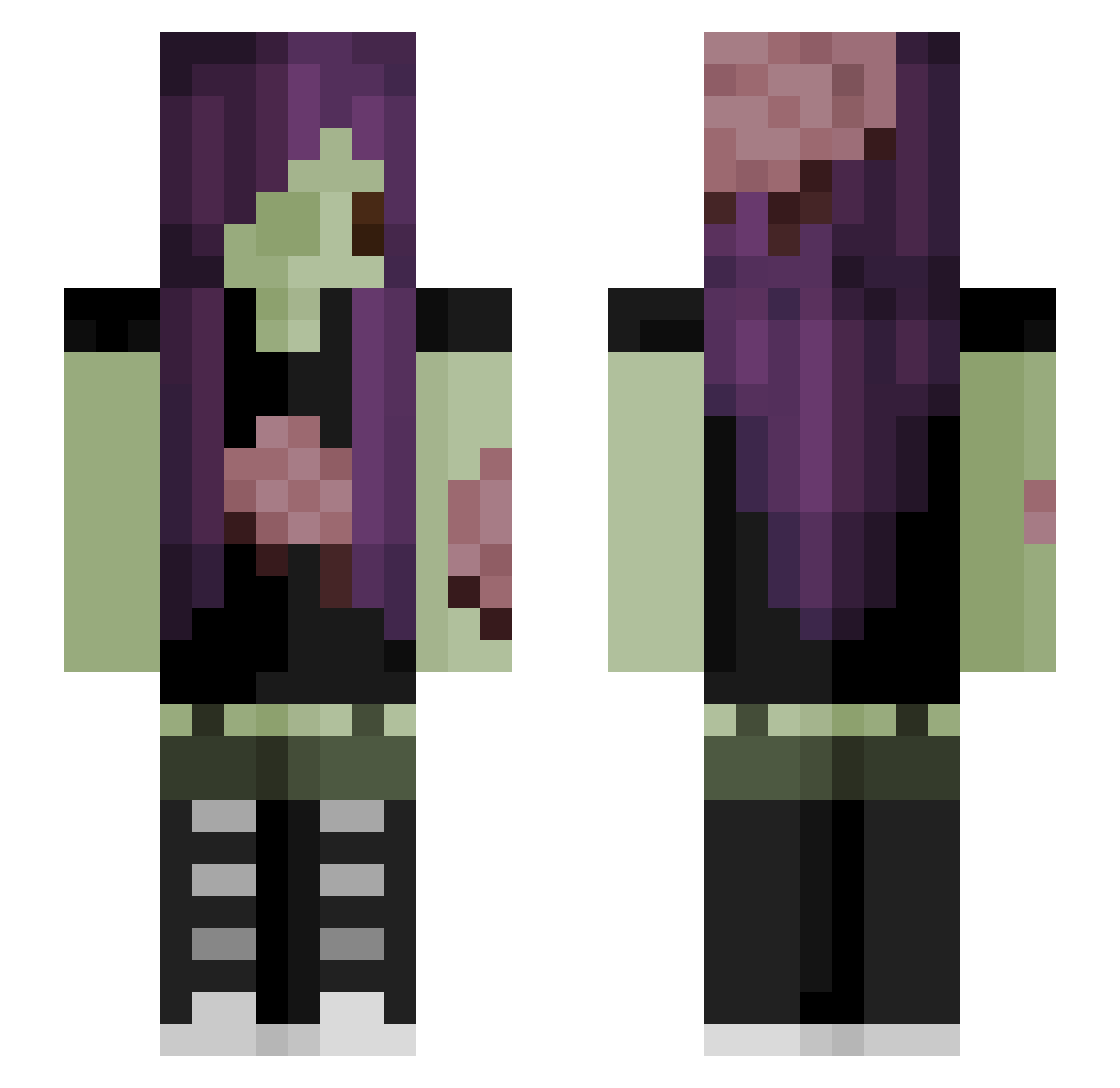 stoofurd Minecraft skin, front and back view
