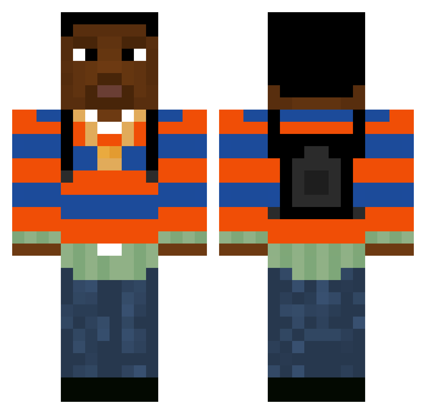 4baz Minecraft skin, front and back view