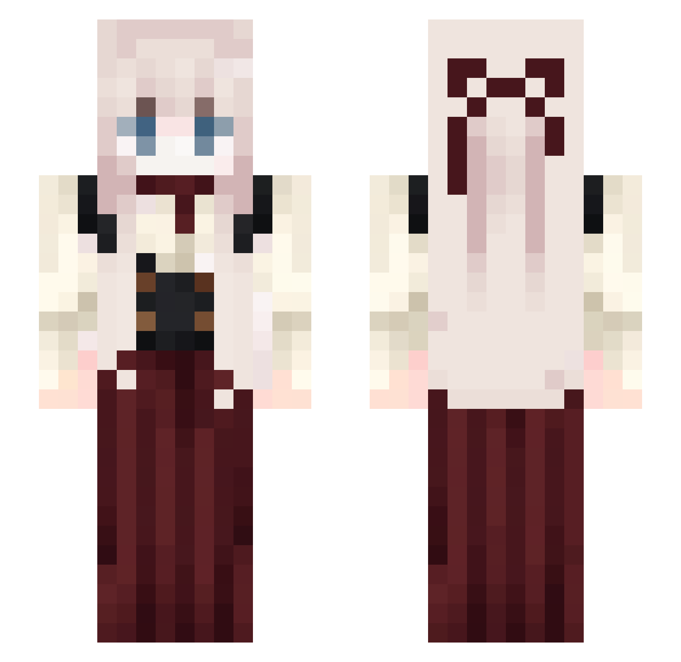 wekrc Minecraft skin, front and back view