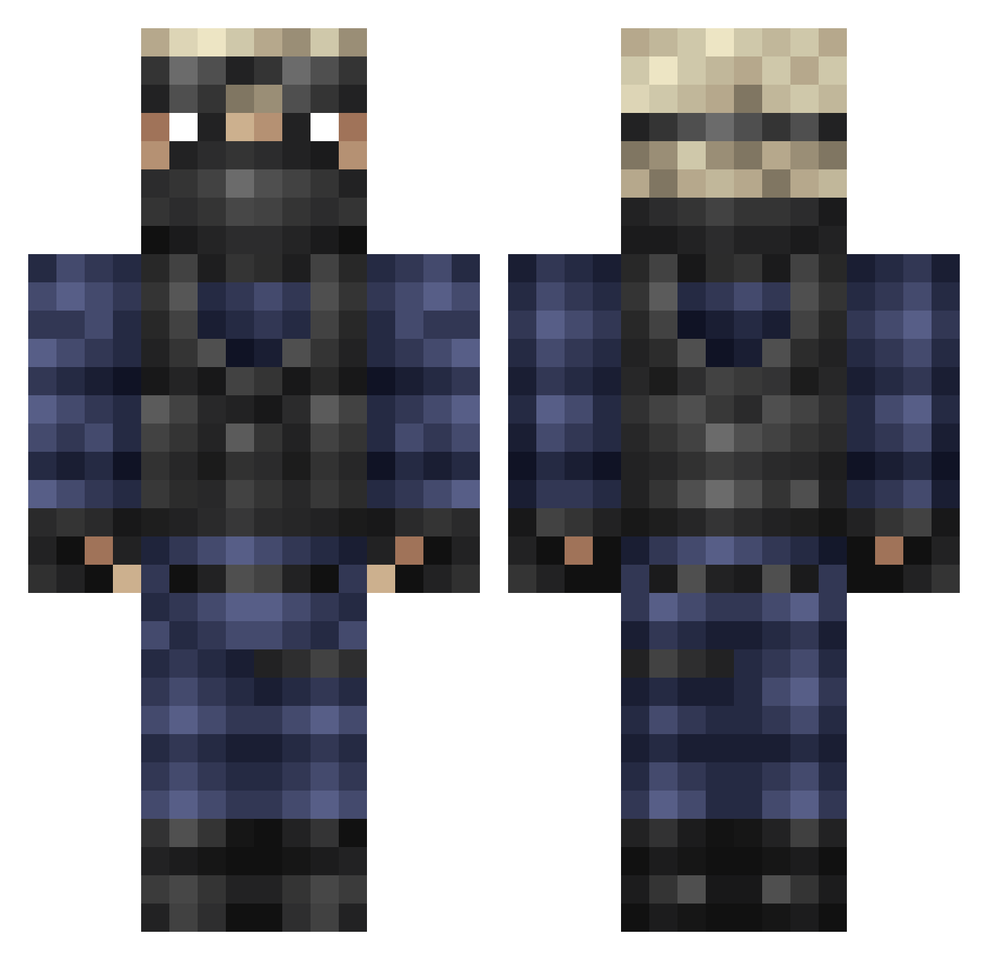 MOOTJE_GILA Minecraft skin, front and back view