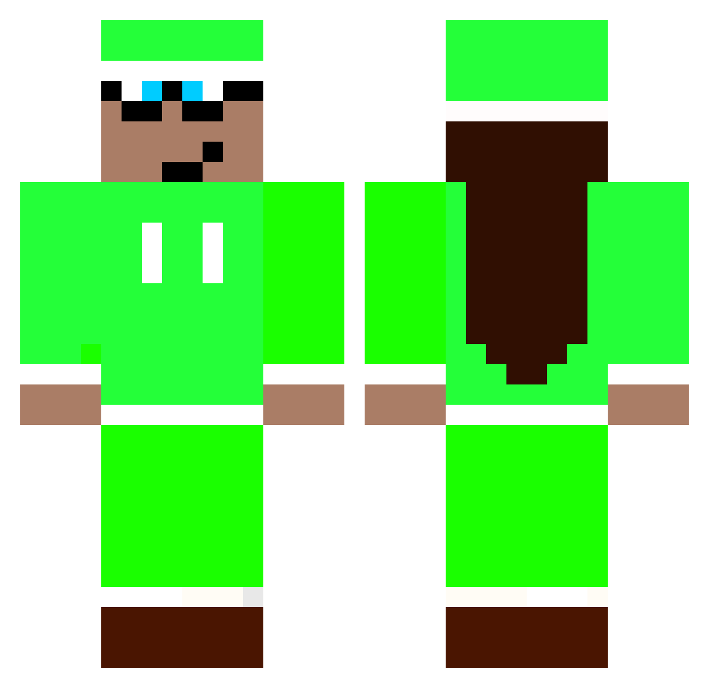 SpecialCrafterHD Minecraft skin, front and back view