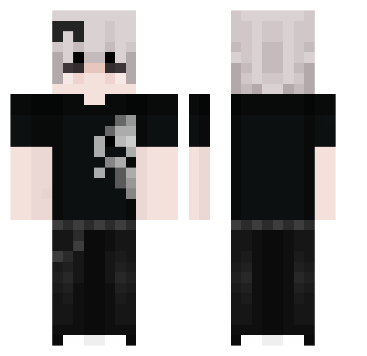 zGalactose Minecraft skin, front and back view