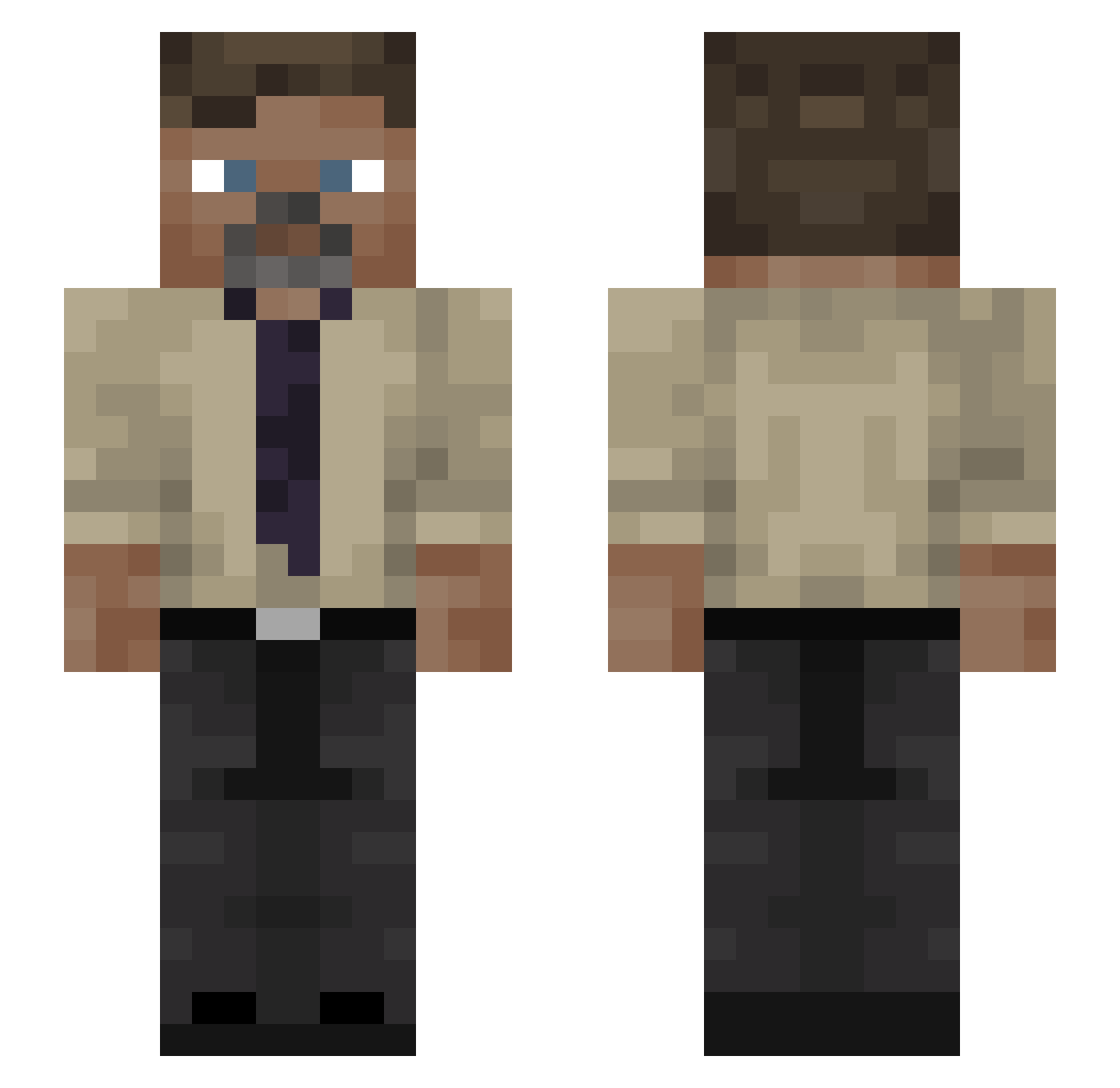 Jaredray3561 Minecraft skin, front and back view